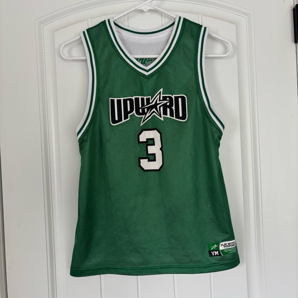 Green Kids Upward Reversible Green & White Basketball Jersey Size Youth Medium